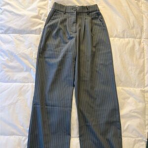 Princess Polly Gray Pinstripe Pants